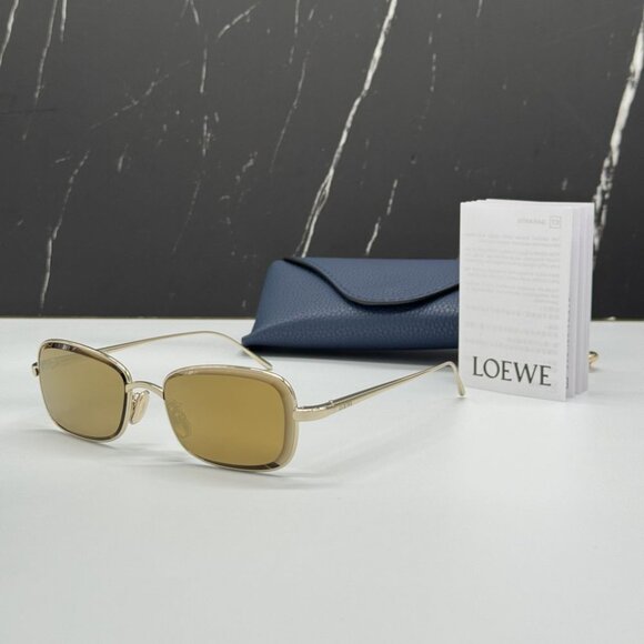 NEW LOEWE LW40159U 32G SUNGLASSES UNISEX GOLD OVAL EYEWEAR main image 8